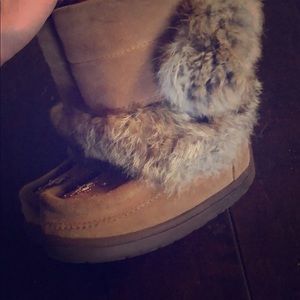 Manitobah Rabbit Fur Trimmed Moccasin Boots